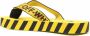 Off-White Industrial teenslippers met diagonale streep Geel - Thumbnail 4