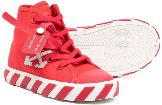 Off-White Kids Vulcanized high-top sneakers Rood
