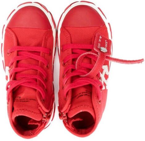 Off-White Kids Vulcanized high-top sneakers Rood