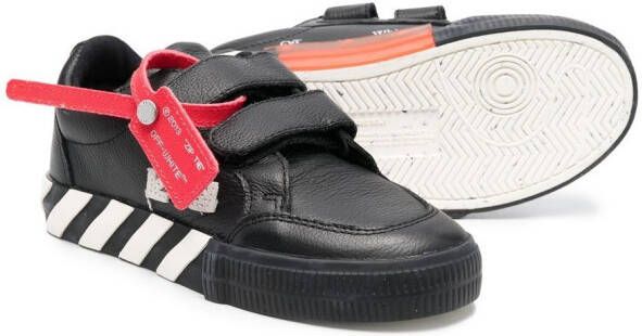 Off-White Kids Vulcanized sneakers met klittenband Zwart