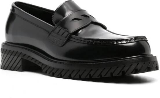 Off-White Leren loafers Zwart