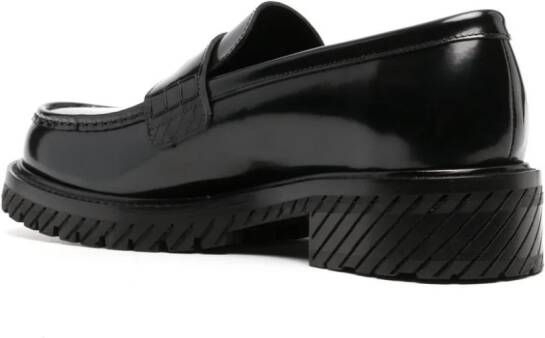Off-White Leren loafers Zwart