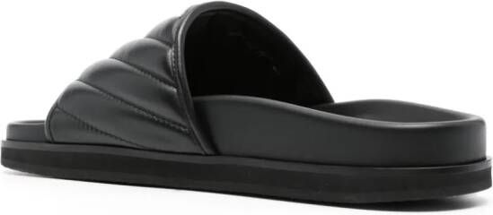 Off-White Leren slippers Zwart