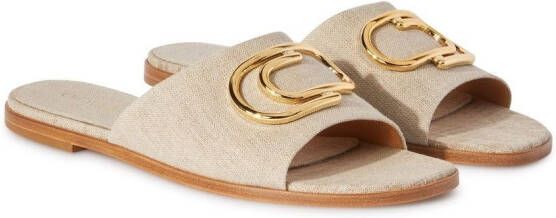 Off-White Linnen slippers Beige