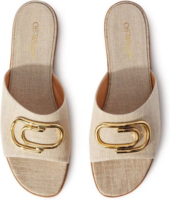 Off-White Linnen slippers Beige