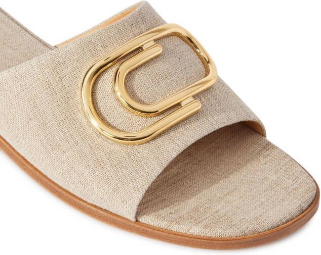 Off-White Linnen slippers Beige