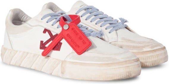 Off-White Low Vulcanized gerafelde sneakers Wit