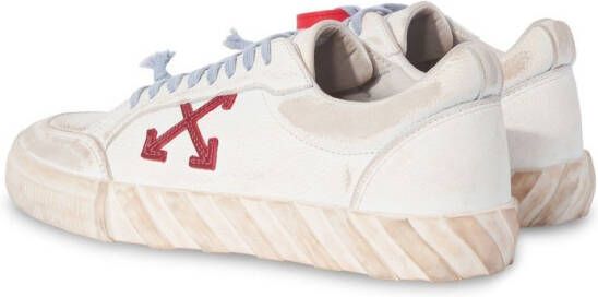 Off-White Low Vulcanized gerafelde sneakers Wit