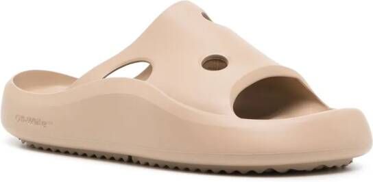 Off-White Meteor uitgesneden slippers Beige