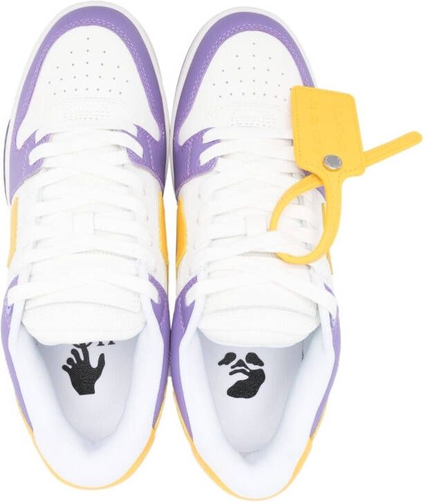 Off-White Out Of Office leren sneakers PURPLE YELLOW