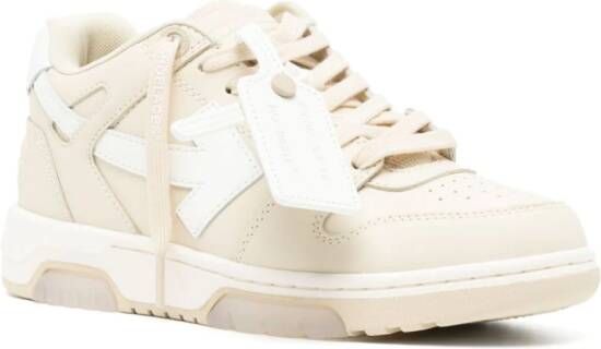 Off-White Out Of Office leren sneakers Beige