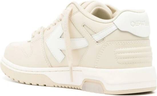 Off-White Out Of Office leren sneakers Beige