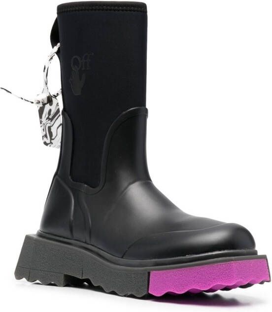 Off-White Regenlaarzen met spons zool Zwart