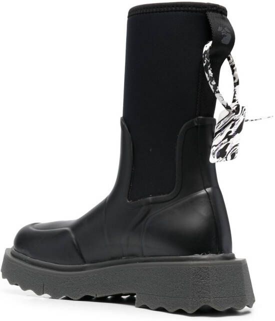 Off-White Regenlaarzen met spons zool Zwart