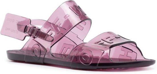 Off-White Slingback sandalen met logo-reliëf Paars