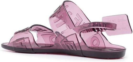 Off-White Slingback sandalen met logo-reliëf Paars