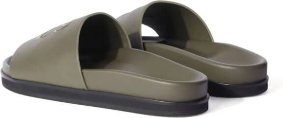 Off-White Slippers met geborduurde pijl Groen