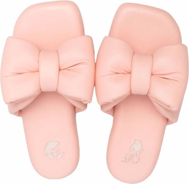 Off-White Slippers met strik Roze