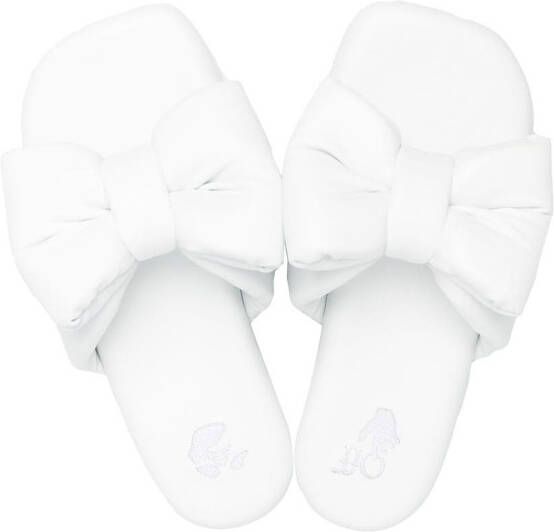 Off-White Slippers met strik Wit