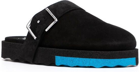 Off-White Sponge slippers met gespdetail Zwart