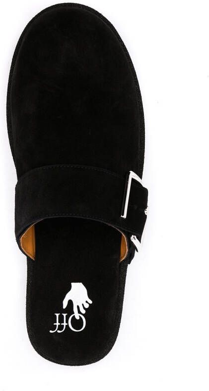 Off-White Sponge slippers met gespdetail Zwart