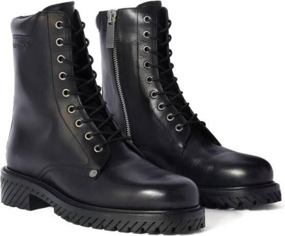 Off-White Spongesole combat boots Zwart