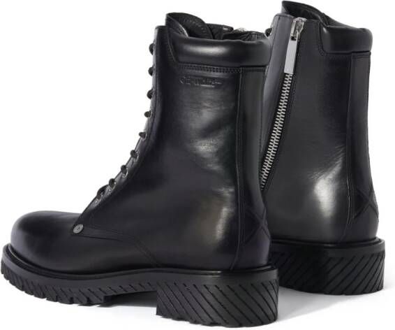 Off-White Spongesole combat boots Zwart