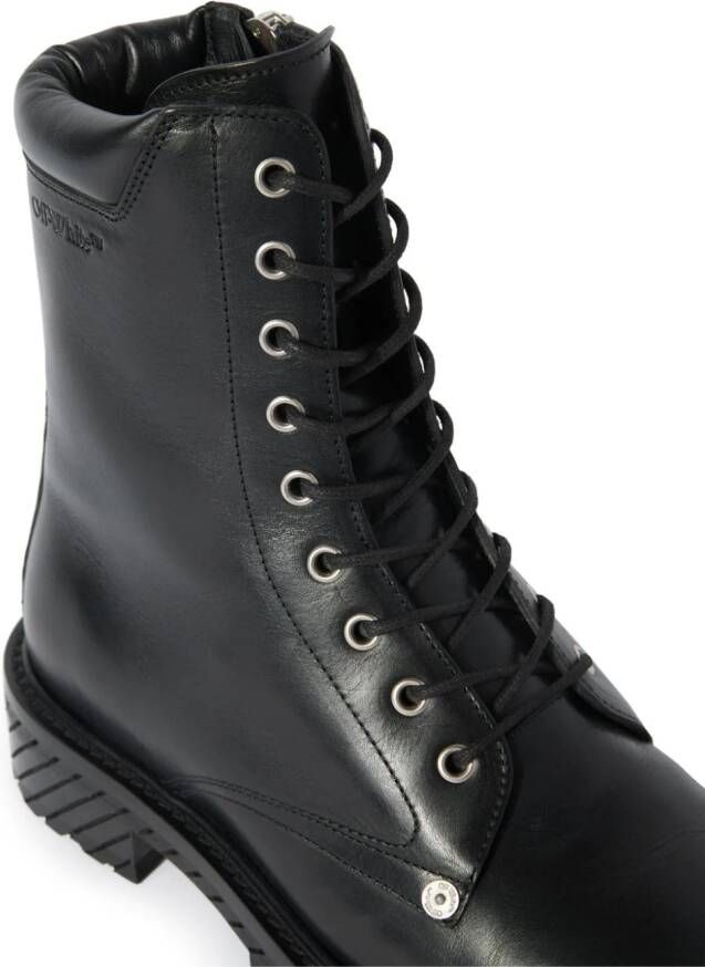 Off-White Spongesole combat boots Zwart