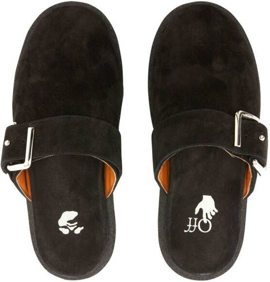 Off-White Suède slippers Zwart