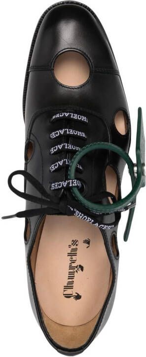 Off-White x Church's Meteor-gaten leren Oxford schoenen Zwart