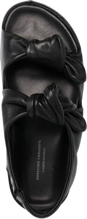 Officine Creative Slippers met geknoopt detail Zwart