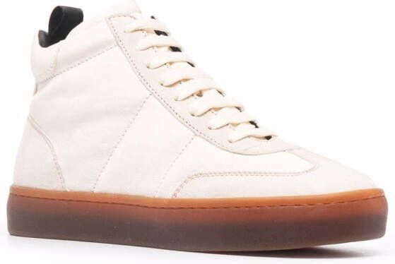 Officine Creative Kombined leren sneakers Beige