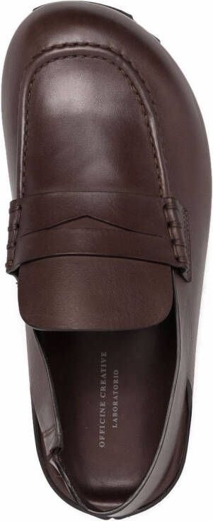 Officine Creative Leren slingback loafers Bruin