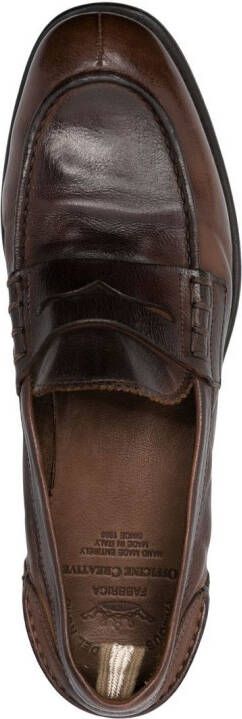 Officine Creative Penny leren loafers Bruin