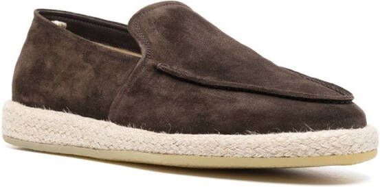 Officine Creative Suède espadrilles Bruin