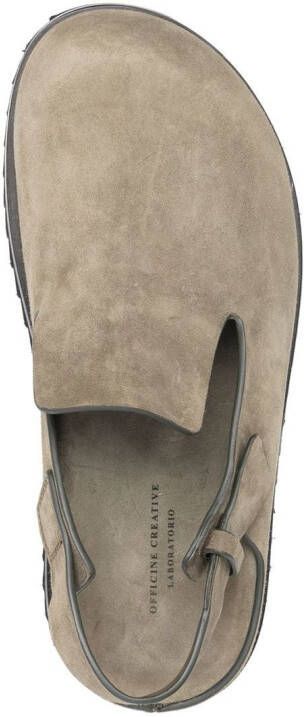 Officine Creative Suède slingback pumps Groen