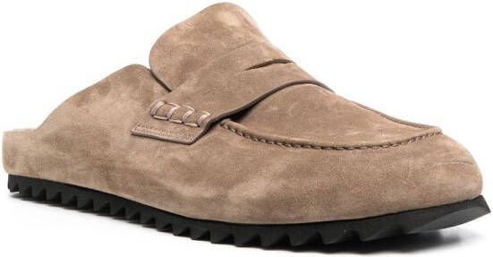 Officine Creative Suède slippers Bruin