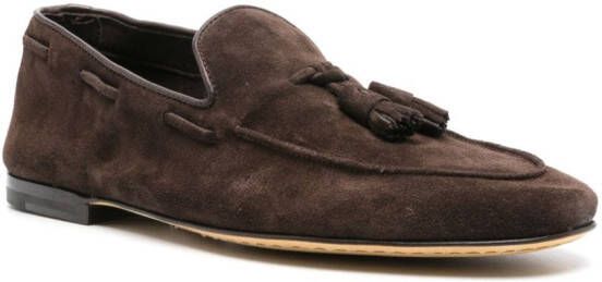 Officine Creative Suède loafers met kwastje Bruin