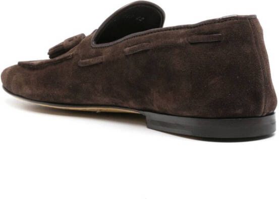 Officine Creative Suède loafers met kwastje Bruin