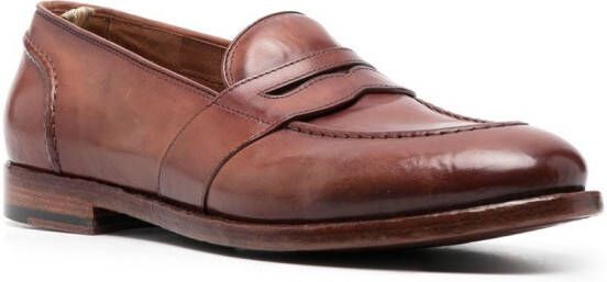 Officine Creative Temple leren penny loafers Bruin