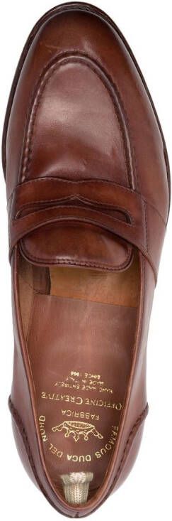 Officine Creative Temple leren penny loafers Bruin