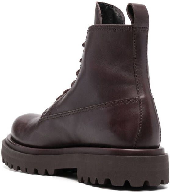 Officine Creative Wisal combat boots met veters Bruin