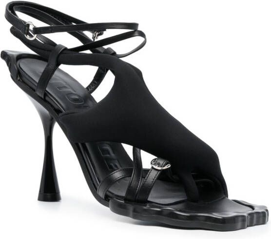 Ottolinger Flower leren sandalen Zwart
