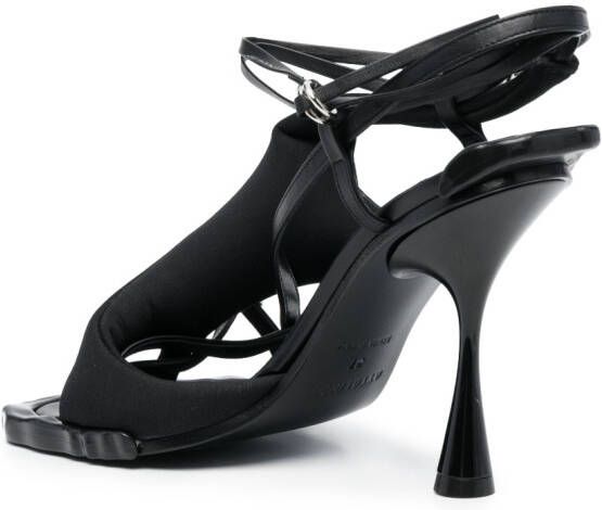 Ottolinger Flower leren sandalen Zwart