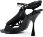Ottolinger Flower leren sandalen Zwart - Thumbnail 3