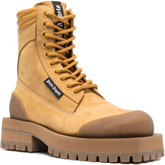 Palm Angels Combat boots met vierkante neus Geel