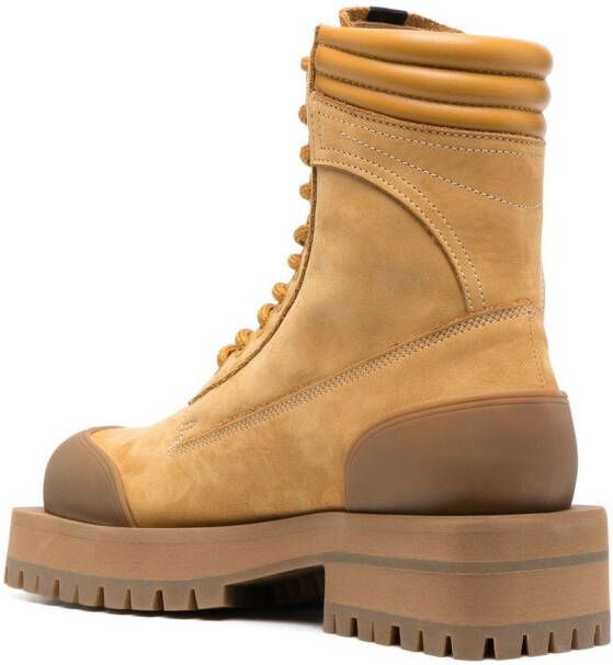 Palm Angels Combat boots met vierkante neus Geel