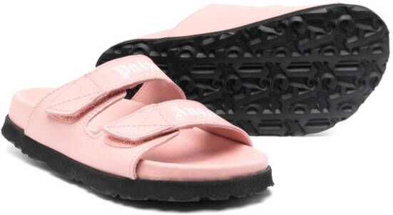 Palm Angels Kids Sandalen met logoprint Roze