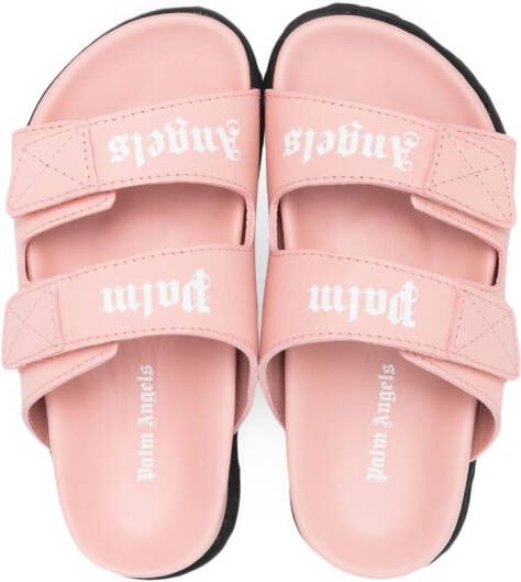 Palm Angels Kids Sandalen met logoprint Roze