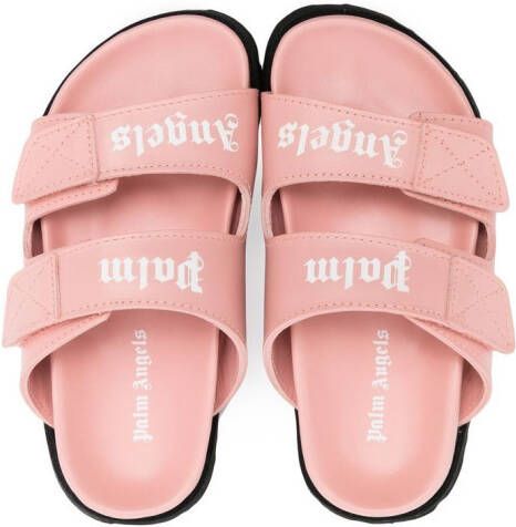 Palm Angels Kids Slippers met logoprint Roze